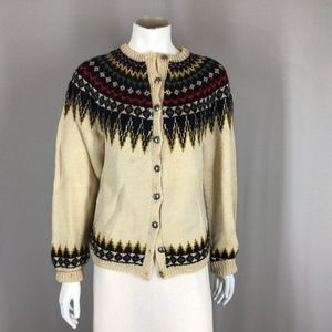 Norwegian hand knit fair isle vintage sweater